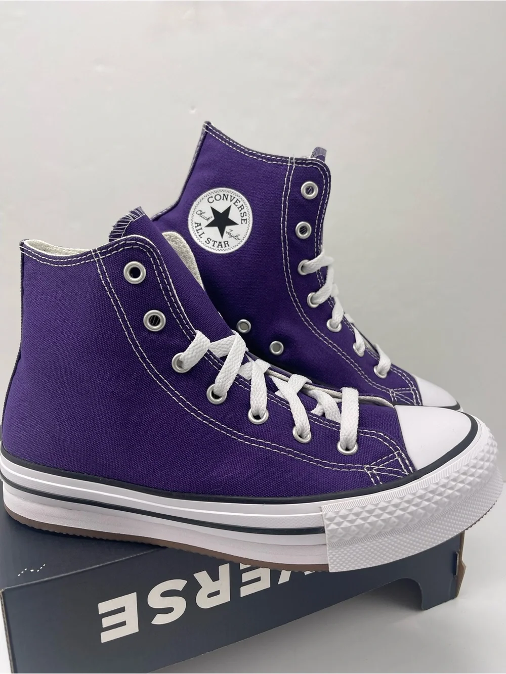 Converse WMNS CTAS EVA LIFT HI BLACKBERRY JAM/WHITE/EGRET Platform Sneakers